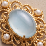 Aqua Chalcedony and Pearl Filigree Drop Earrings - 图片 6
