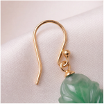 Baroque Pearl and Carved Jade Drop Earrings - 图片 6