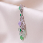 Lavender and Green Jade Chandelier Earrings - 图片 3