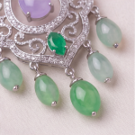 Lavender and Green Jade Chandelier Earrings - 图片 6