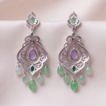 Lavender and Green Jade Chandelier Earrings - 图片 7