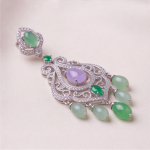Lavender and Green Jade Chandelier Earrings - 图片 8