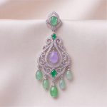 Lavender and Green Jade Chandelier Earrings - 图片 9