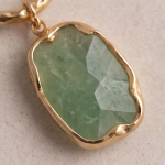 Round Jade Disc Earrings with Molten Gold Top - 图片 6