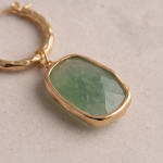 Round Jade Disc Earrings with Molten Gold Top - 图片 5