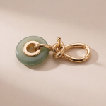 Jade Donut Earrings with Gold Knot Top - 图片 4