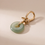 Jade Donut Earrings with Gold Knot Top - 图片 3