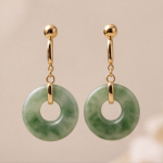 Petite Jade Donut Drop Earrings - 图片 4