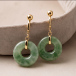 Petite Jade Donut Drop Earrings - 图片 2
