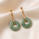 Petite Jade Donut Drop Earrings