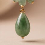 Jade Flower Earrings with Teardrop Detachable Drop - 图片 6