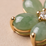 Jade Flower Earrings with Teardrop Detachable Drop - 图片 3