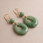 Open Jade Teardrop Hook Earrings with Bead Accent - 图片 6
