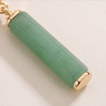 Jade Bar Drop Earrings with Pave Crescent Moon - 图片 6