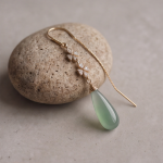 Chalcedony Briolette Threader Earrings with Floral Pave - 图片 4