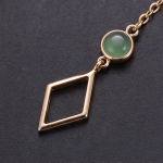 Mismatched Green Aventurine and Moonstone Drop Earrings in Rose Gold Tone - Image 8