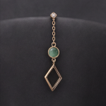 Mismatched Green Aventurine and Moonstone Drop Earrings in Rose Gold Tone - Image 6