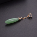 Mismatched Green Aventurine and Moonstone Drop Earrings in Rose Gold Tone - Image 5