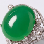 Vintage Filigree Jade Cocktail Ring in Rhodium-Plated Sterling Silver - Image 10