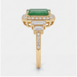 Green Jade Crown Ring with Cubic Zirconia in Gold Tone - Image 7
