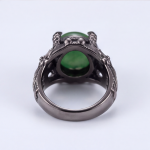 Green Agate Claw Ring in Blackened Silver - 图片 4