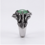 Men's Dragon Claw Ring with Round Green Aventurine in Stainless Steel - Image 4