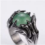 Men's Dragon Claw Ring with Round Green Aventurine in Stainless Steel - Image 6