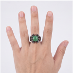 Men's Dragon Claw Ring with Round Green Aventurine in Stainless Steel - Image 8