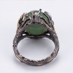 Round Green Aventurine Ring with Two-Tone Branch Setting - 图片 10