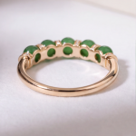 Green Jade Bead Eternity Band with Pave Rondelles in Rose Gold Plate - Image 7