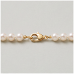 Green Jade Donut Pendant on Cultured Pearl Necklace in Gold Tone - Image 6
