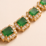 Emerald-Cut Jade Riviera Necklace with Detachable-Look Pendant Drop - 图片 8