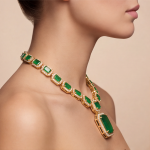 Emerald-Cut Jade Riviera Necklace with Detachable-Look Pendant Drop - 图片 3