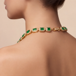 Emerald-Cut Jade Riviera Necklace with Detachable-Look Pendant Drop - 图片 5