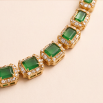 Emerald-Cut Jade Riviera Necklace with Detachable-Look Pendant Drop - 图片 6