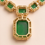 Emerald-Cut Jade Riviera Necklace with Detachable-Look Pendant Drop - 图片 10