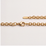 Carved Jade Heart Pendant on Chunky Gold Rolo Chain - 图片 8