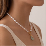 Jade Donut Pendant Necklace with Freshwater Pearls and Toggle Clasp - 图片 4