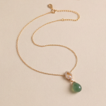 Jade Teardrop Pendant Necklace with Pearl and Cubic Zirconia Bail - 图片 6