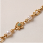Carved Jade Teardrop Pendant Necklace with Floral Relief and Pearls - 图片 7