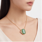 Emerald-Cut Green Jade Art Deco Pendant Necklace in Gold-Plated Brass - Image 5