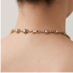 Green Jade Drop Lavalier Necklace with Cubic Zirconia Stations - 图片 8