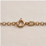 Green Jade Donut Pendant on Gold-Plated Belcher Chain - 图片 8