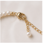 Freshwater Pearl and Jade Bead Beaded Bracelet in Gold Tone - 图片 8
