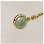 Twin Green Aventurine Cabochon Open Cuff in Gold-Plated Sterling Silver - Image 7