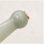 Jade Tube Link Bracelet with Pave Rondelles and Pearl Drop in Gold Tone - Image 9