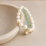 Pearl and Green Jade Bracelet with Openwork Quatrefoil Station - 图片 7