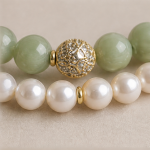 Green Jade Teardrop Charm Bracelet with Pearl and Jade Strands - 图片 5