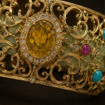Citrine and Jade Filigree Cuff with Turquoise Accents - 图片 3