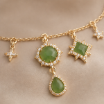 Jade Charm Bracelet with Halo and Star Drops - 图片 6